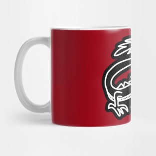 Dragon Line Art Black and White Mug